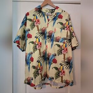 Uzzi Men's Hawaiian Shirt Yellow Size XL